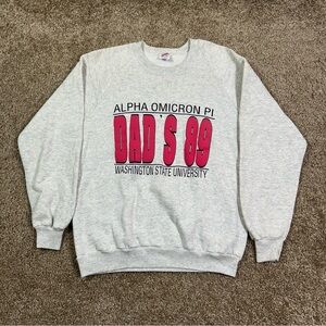 Vtg 80s‎ Washington State University Dad’s 89 Crewneck Size L  Alpha Omicron Pi